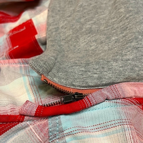 Hurley Women’s Colorful Plaid Double Breasted/Zipper Jacket with Hoodie. Size L - Picture 5 of 16